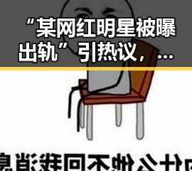 “某网红明星被曝出轨”引热议,粉丝与网友意见分歧明显