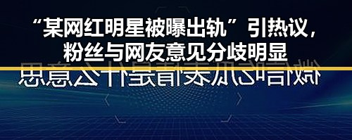 “某网红明星被曝出轨”引热议,粉丝与网友意见分歧明显